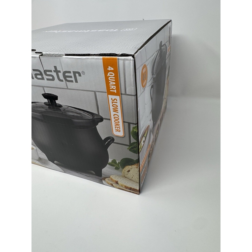 Toastmaster 4 QT Black Cauldron Slow Cooker Removable Crock Glass Lid Halloween - Picture 4 of 10